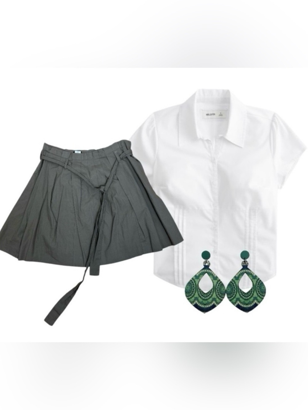 J crew olive green/get skirt waist 28” size 4
